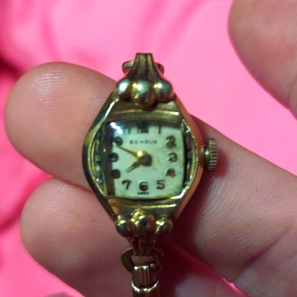 So trendy! Dark gold dainty feminine watch by benrus